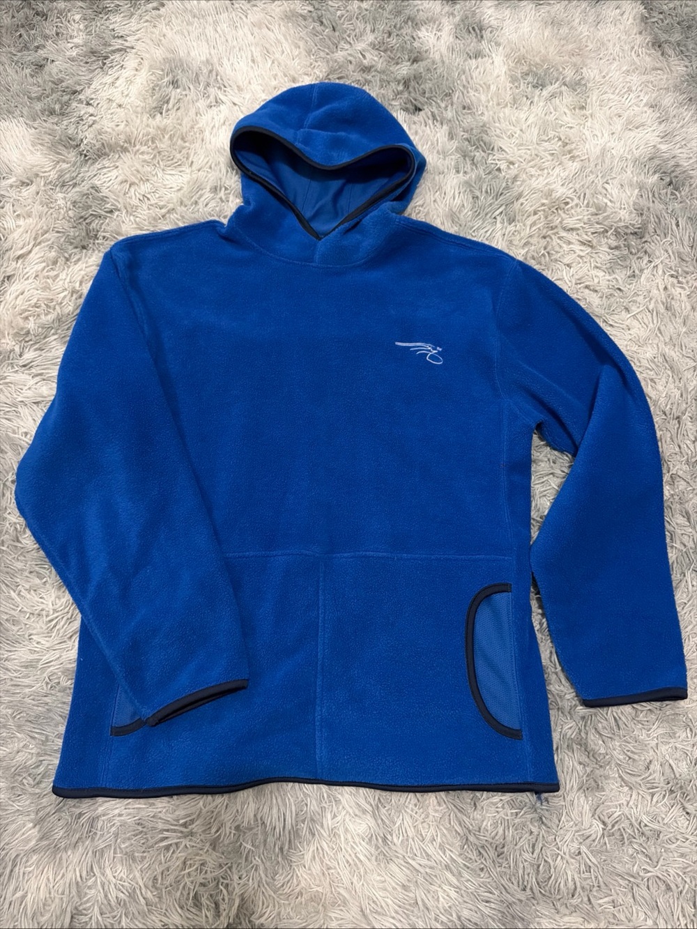 Men Shaq Shaquille O'Neal Fleece Pullover Hooded Sweatshirt Hoodie Blue Large